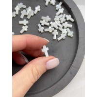 Перламутр, бусина в форме крестика