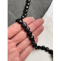 Оникс черный, бусина в виде сердца 9 мм