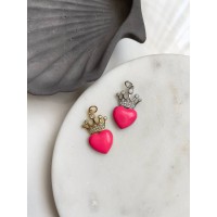Подвеска "Queen Heart", цветная эмаль, инкрустация цирконами