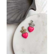 Подвеска "Queen Heart", цветная эмаль, инкрустация цирконами