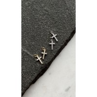 Подвеска "крестик", инкрустация цирконами