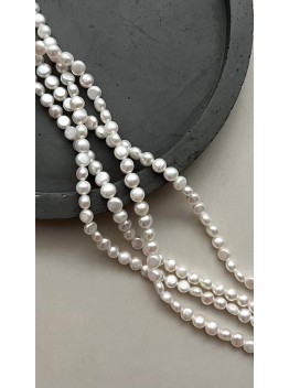 Жемчуг натуральный, бусина формы  "таблетка" 6 мм