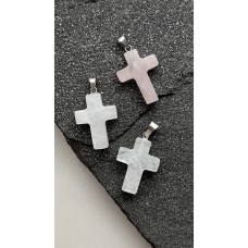 Подвеска "Крест" из натурального кварца