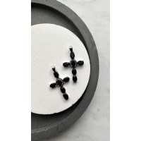 Подвеска "Крест" с черными цирконами