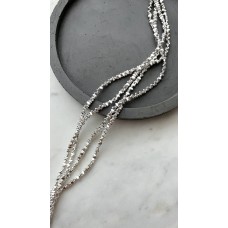 Гематит белый, бусины на нитях с поперечным отверстием