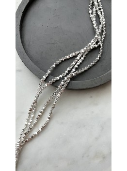 Гематит белый, бусины на нитях с поперечным отверстием