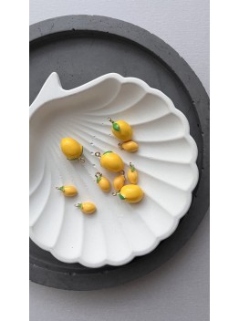 Подвеска "Лимон", цветная эмаль 12 и 20мм